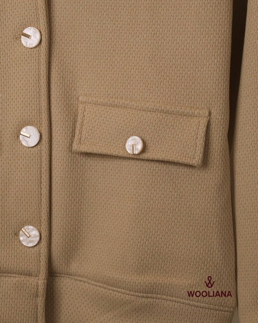 Wooliana Women’s Pastel Beige Winter Co-Ord Set | Fleece-Lined Warm Casual Co-Ord for Women | Long Sleeve Stylish Winter Outfit